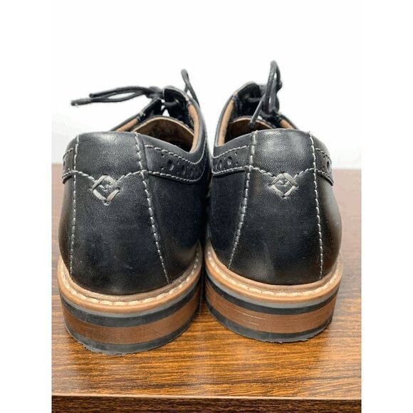 Bostonian Men's Derby Oxford Shoes Lace Up Almond Toe Black Leather Size 9M - Picture 8 of 9